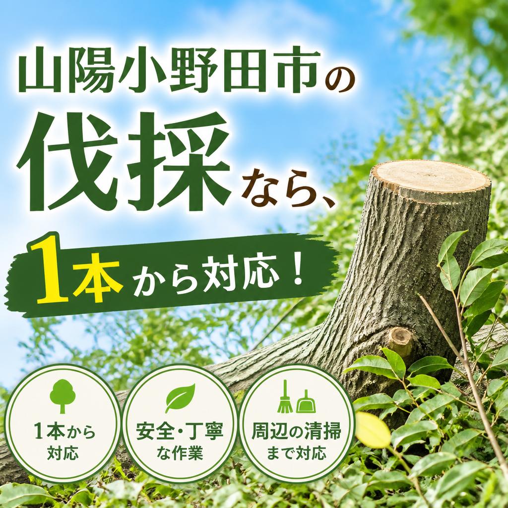 山陽小野田市の伐採なら、1本から対応！